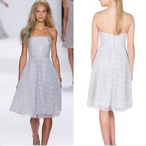 Badgley Mischka lace tea length formal dress